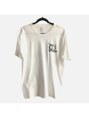 ST. THOMAS- MENS WHITE COTTON GRPAHIC CREW NECK SHORT SLEEVE T-SHIRT SIZE LARGE